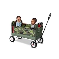 Radio Flyer 3-in-1 Camo Folding Wagon for Kids, Garden, & Cargo, Green Collapsible Wagon