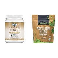 Garden of Life Fiber Powder & Viva Naturals Psyllium Husk Powder - Organic Fiber Supplements for Digestive Health, Bowel Regularity & Toxin Elimination - 30 & 24 oz