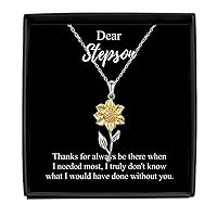Thank You Stepson Necklace Appreciation Gift Gratitude Present Idea Thanks For Always Be There Quote Jewelry Sterling Silver With Box