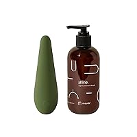 Perfect Pair maude Green Vibe Platinum Grade Silicone Personal Massager + Shine Organic Naturally Hydrating Aloe Vera + Water Based Natural pH Balanced Lubricant (8 oz)