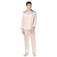 Men's Silk Sleepwear Pajamas,Long-Sleeve Shirt & Long Pants,100% Silk(Main),5 Colors,真丝睡衣