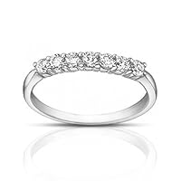 0.50 ct Ladies Round Cut Diamond Wedding Band Ring in 18 kt White Gold