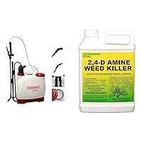 Chapin 61500 4-Gallon Made in USA Euro Style Backpack Sprayer with Poly Fan & Southern Ag Amine 2,4-D Weed Killer, 32oz - Quart