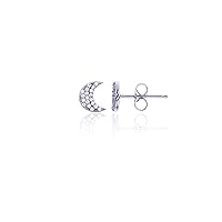 DECADENCE Sterling Silver Multi 3d Micro Pave Stud Earrings for Women and Girls | AAA Cubic Zirconia Cubic Zirconia Diamond | Moon Bear Swan Turtle Elephant Pineapple Heart | Hypoallergenic Studs |