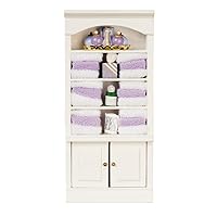 Melody Jane Dollhouse Shelf Unit with Lilac Accessories Bathroom Furniture