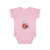 Take Home Outfit Red Floral Monogram Letter - C Jumpsuit Clothes Unisex Baby Clothes Baby Top Clothing 6months