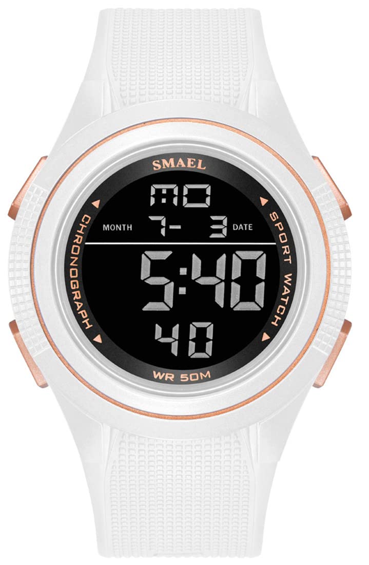 BESTKANG Men Large Face Digital Watches Outdoor Sport Watches Stopwatch Waterproof LED Watch