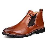 Men's Chelsea Boots Botas Out Bootie Ankle Boots Short Boots Autumn Winter Leather Slip On Plus Size Big Size High-top Casual Leisure Hard-Wearing Pull-on Non Slip Classic