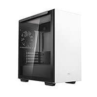 DeepCool MACUBE 110 WH Micro ATX Case with Full-Size Magnetic Tempered Glass Removable HDD Cage and Built-in Graphics Card Holder - White