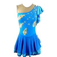 Ice Figure Skating Dress For Girls Women Sleeveless Stitching Competition Performance
