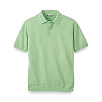 Paul Fredrick Men's Cotton Three Button Polo, Size XL Tall Light Green