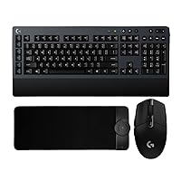 Logitech G613 Gaming Keyboard Bundle G305 Wireless Gaming Mouse, and Mouse Pad with Wireless Charging (3 Items)