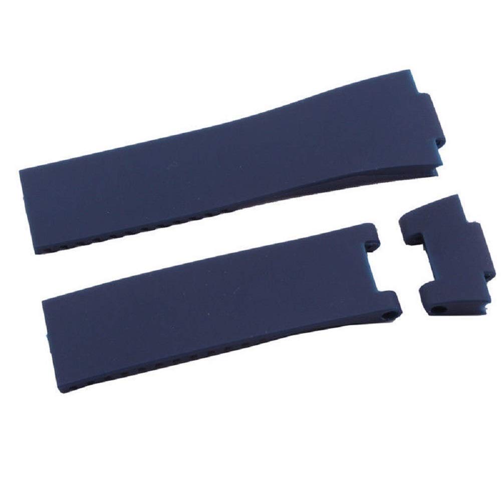 Compatible 25mm Blue Rubber Diver Watch Strap Band