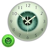 Glow in The Dark Wall Clock, The Eye Eyeball Pupil Core Sight View Ophthalmology 15inch Luminous Silent Clock, Battery Operated Quartz All Seeing Human Body Anatomy Acrylic Watch