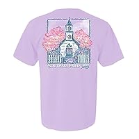 Southern Church Bells are Ringing Whimsical Church Comfort Colors Short Sleeve Orchid Graphic T-Shirt