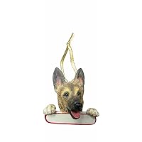 E&S Pets German Shepherd Ornament Santa's Pals with Personalized Name Plate A Great Gift for German Shepherd Lovers