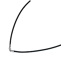 14k White Gold Rubber Cord Necklace Measures 2mm 22 Inch Jewelry for Women