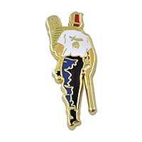 Shriner Silent Messenger Masonic Lapel Pin - [Gold & White][1'' Tall]