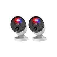 4K Enforcer™ IP Bullet Camera 2 Pack NHD-900BE with Controllable Red & Blue Flashing Lights, Spotlights & Sirens Works on Certain NVRs