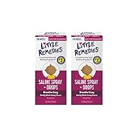 Little Remedies Saline Spray/Drops | for Noses to Breathe Easily | Gently Wash Away Mucus | Newborn Safe 0.5 Fl Oz (Pack of 2)