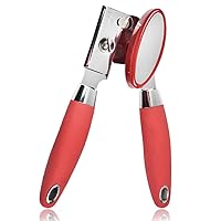 CHUNCIN - Can Opener Manual Smooth Edge Professional Design Effortlessly Tin Openers, Premium Stainless Steel Blade, Comfortable Grip Silicone Handle,Red (Color : Red)