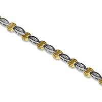 Allurez 14k Gold Diamond Baguette Bracelet in 14k Two Tone Gold (1.10ct)
