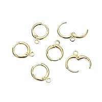 Adabele 100pcs Raw Brass Round Huggies Leverback Earring Hooks Earwire Connector No Plated/Coated for Earrings Jewelry Making CX262