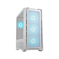 Cougar MX600 RGB Full Tower PC Case with 4 x ARGB PWM Fans, 5 x strategically Placed Filters, The Premium Cable Management Features, 400mm GPU Capacity, 2 x USB-A and 1 x USB-C Ports (White)