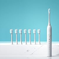 Electric Toothbrush Set, IPX7 Waterproofs Rechargeable Electric Toothbrush with 8 Brush Heads, Smart 6 Speed Timer Power Travel Toothbrush for Women Men