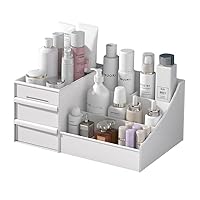 cosmetics storage box, dressing table, makeup table, desktop lipstick and skin care product storage rack, washbasin storage rack, white