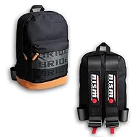 JDM Bride Racing Laptop Travel Backpack Brown Bottom with Adjustable Harness Straps (NIS-BK)