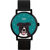 Staffordshire-Terrier Head Dog Watch Ladies 38mm Case 3atm Water Resistant Custom Designed Quartz Movement Luxury Fashionable