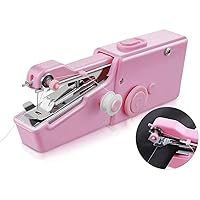 Handheld Sewing Machine Electric Stitch Household Tool for DIY Clothing, Fabric, Crafts, Home Travel Use,Pink