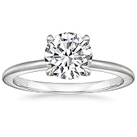 2 CT Round Cut Colorless Moissanite Engagement Ring, Wedding/Bridal Ring Set, Solitaire Halo Style, Solid Sterling Silver Vintge Antique Anniversary Promise Rings Gift for Her