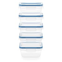 Snapware Total Solution Store More Set for Food Storage, 5.5-Cup Clear Containers with Lids, 10 Pieces, Airtight, Leak-Proof Lids, BPA Free