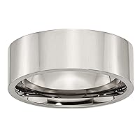 Titanium Flat 8mm Polished Band Ring