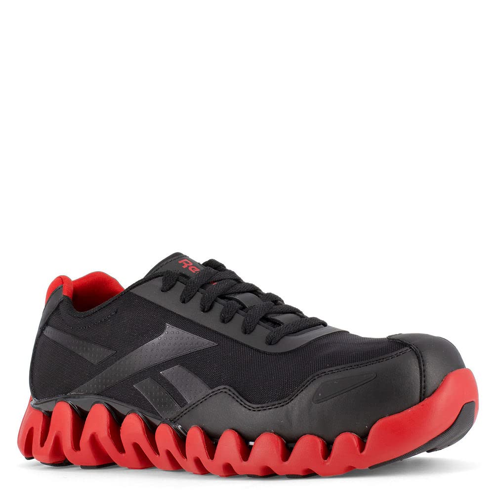 Reebok Men's Rb3016 Zig Pulse Work Safety Composite Toe Shoe Black and Red Industrial & Construction