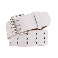 Women Belt Three Grommet PU Leather 3 Hole Belts for Women Punk Aesthetic Jeans 1.5 Wide