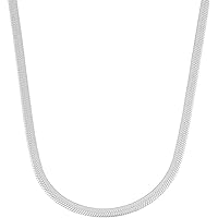 Savlano 925 Sterling Silver 4.5mm Herringbone Flat Snake Magic Chain Necklace for Women & Men with a Gift Box - Made in Italy