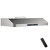IKTCH 30 inch Under Cabinet Range Hood, 900 CFM Range Hood with 4 Speed Gesture Sensing&Touch Control Panel, Stainless Steel Range Hood 30 inch with 2 Pcs Baffle Filters