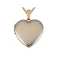 Medium Heart Locket Pendant Necklace 14kt Gold