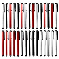 Premium 30 Pack Stylus Compatible with Xiaomi Redmi Pad SE Short Slim Touch Medium Tip Pen for All Capacitive Touch Medium Tip Screens! (Black Silver RED)