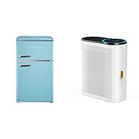 Galanz Retro Compact Refrigerator with Freezer, Mini Fridge with Dual Doors & AROEVE Air Purifiers for Large Room Up to 1095 Sq Ft Coverage with Air Quality Sensors H13 True HEPA