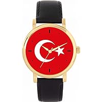 Turkey Flag Watch 38mm Case 3atm Water Resistant Custom Designed Quartz Movement Luxury Fashionable