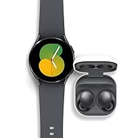 SAMSUNG Galaxy Watch 5 + Buds 2 Bundle, 40mm LTE Smartwatch w/Body, Health, Fitness, Sleep Tracker, Gray Band and True Wireless Bluetooth Earbuds w/Noise Cancelling, Ambient Sound, Graphite