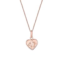 The Jewellery Stockroom Dainty Sterling Silver Heart Pendant Stamped with Tiny Footprints