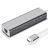 BAILAI Network Cable Converter Type-c Gigabit Network Card Tablet Hub USB to Network Cable Wired Interface Splitter Network Adapter (Color : Gray)