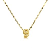 #9 - Your Number Personalized Serif Font Small Pendant Necklace Thin 1mm Chain