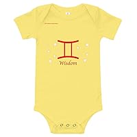 Baby Onesie with Stars Gemini Yellow