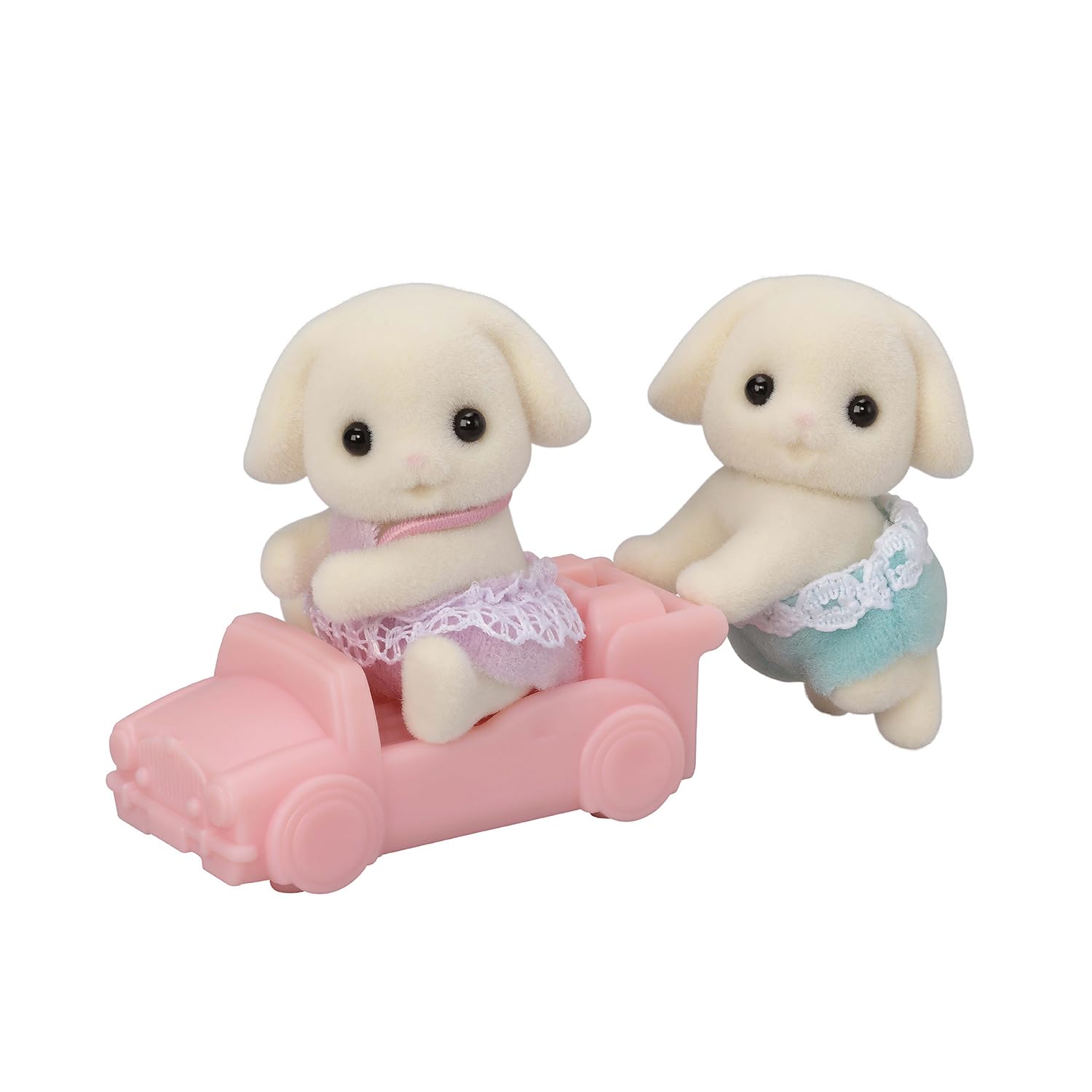 Calico Critters Flora Rabbit Twins - Set of 2 Collectible Doll Figures for Ages 3+